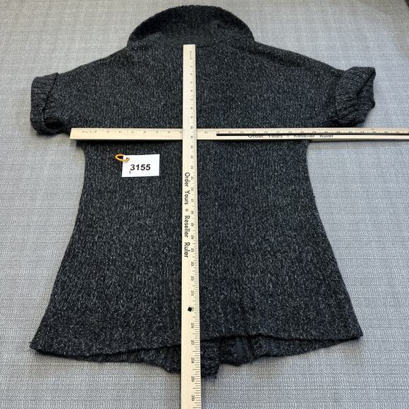 Eddie Bauer Sweater Womens Large Wool Blend Short‎ Sleeve Button Front Pockets - Picture 5 of 8